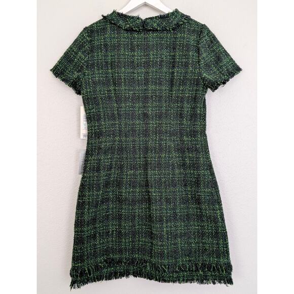 NWT Women’s Eliza J Metallic Tweed Dress Hunter Green Size 8 Elegant Cocktail - Picture 7 of 11